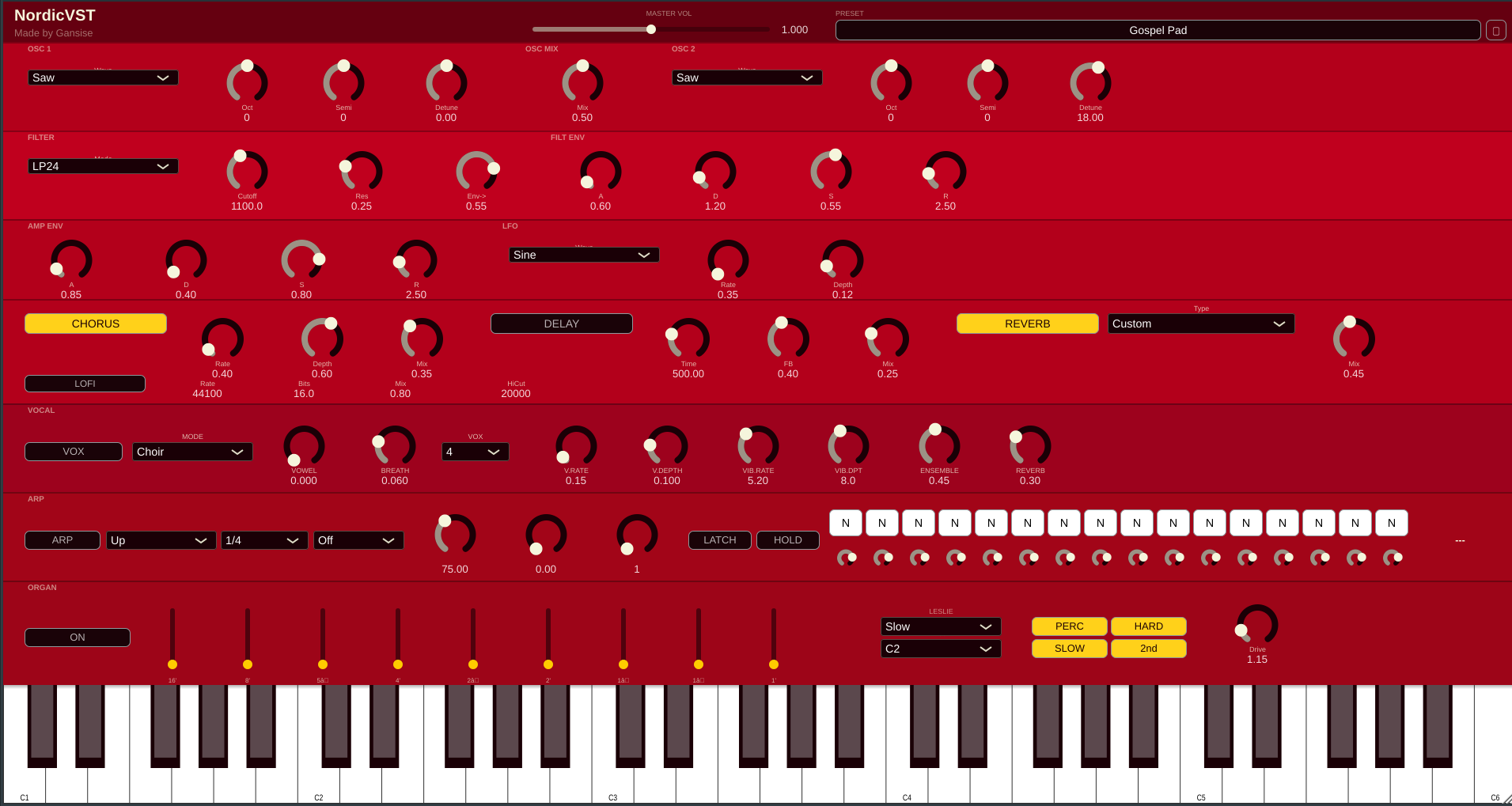 NordicVST Synths Interface